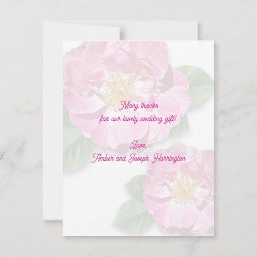 Beach Rose Vielen Dank für Ihre Nachricht Einladung (Rückseite)