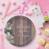 Beach Rose Wood Look Party Pappteller (Party)