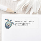 Beach Rücksendeadressen-Aufkleber Sea Turtle (Insitu)