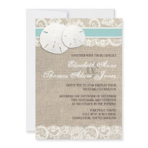 Beach Rustic Burlap Lace Hochzeit Einladung