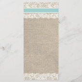 Beach Rustic Burlap Lace Menu Card - Türkisch Menükarte (Rückseite)