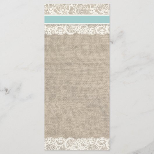 Beach Rustic Burlap Lace Menu Card - Türkisch Menükarte (Rückseite)