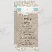 Beach Rustic Burlap Lace Menu Card - Türkisch Menükarte (Vorne/Hinten)