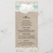 Beach Rustic Burlap Lace Menu Card - Türkisch Menükarte (Vorderseite)