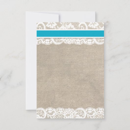 Beach Rustic Burlap Lace RSVP Card - Malibu (Rückseite)