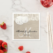 Beach Rustic Burlap Lace Wedkin Napkin Serviette (Beispiel)
