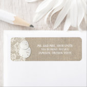 Beach Rustikale Burlap Lace Rücksendeadressen-Aufk (Insitu)