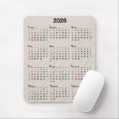 Beach Sand 2024 Kalender Mousepad (Mit Mouse)