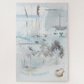 Beach Sand and Sea Collage Happy Retirement Puzzle (Vertikal)