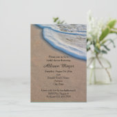 Beach Sand and Sea Foam Brautparty Einladung (Stehend Vorderseite)