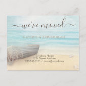 Beach Sand Boat Neue Adresse Ankündigungspostkarte (Vorderseite)