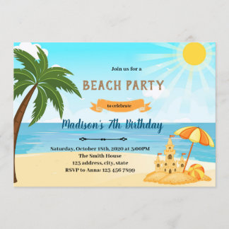 Beach-Sand-Burg - Einladung zum Geburtstag