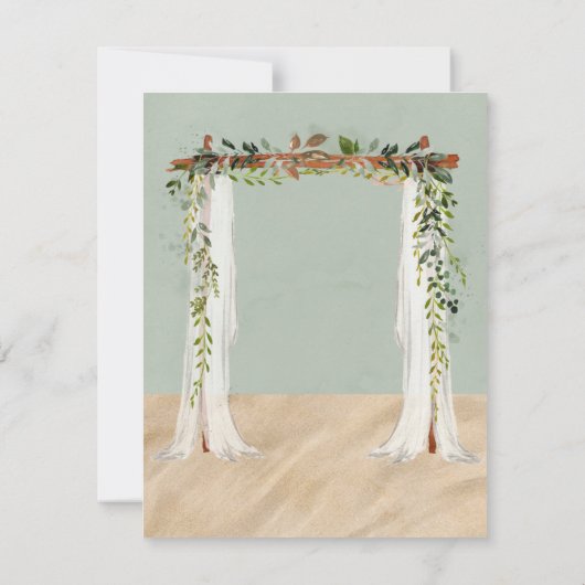 Beach Sand Canopy Tropical Brunch & Bubbly lädt ei Einladung (Rückseite)