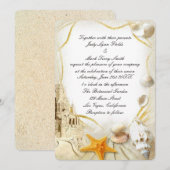 Beach Sand Castle Hochzeit Einladung (Vorne/Hinten)