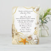 Beach Sand Castle Hochzeit Einladung (Stehend Vorderseite)