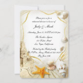 Beach Sand Castle Hochzeit Probe Dinner Einladung (Vorderseite)