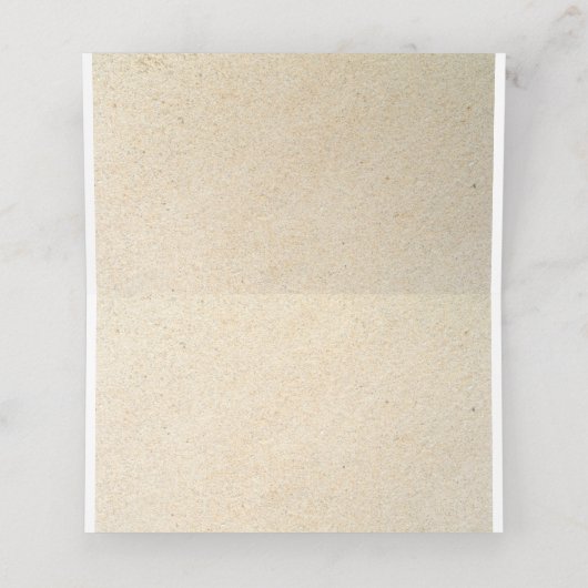 Beach Sand Castle Hochzeitstisch Platzkarte (Innenseite Aufgefaltet)