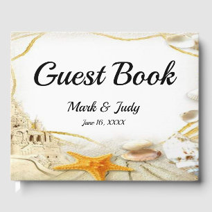 Beach Sand Castle Wedding Gäestbook Gästebuch