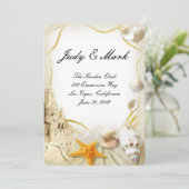 Beach Sand Castle Wedding Karte (Stehend Vorderseite)
