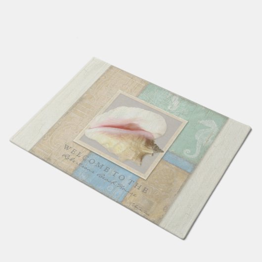 Beach Sand Coastal Dekoration Personalisierte Will Fußmatte (Schrägansicht)