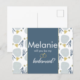 Beach Sand Dollar Bridesmaid Vorschlagskarte Feiertagspostkarte