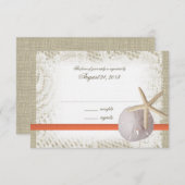 Beach Sand Dollar Hochzeitskarte RSVP Karte (Vorne/Hinten)