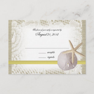 Beach Sand Dollar Hochzeitskarte RSVP Karte