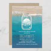 Beach Sand Dollar Mason Jar Brautparty Einladung (Vorne/Hinten)