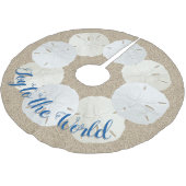 Beach Sand Dollars Kundenspezifisches Weihnachtsfe Polyester Weihnachtsbaumdecke (Schrägansicht)