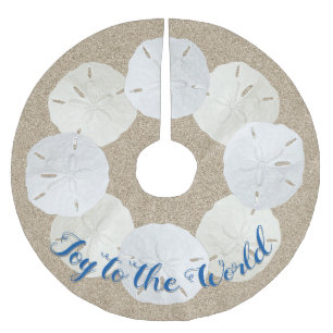 Beach Sand Dollars Kundenspezifisches Weihnachtsfe Polyester Weihnachtsbaumdecke
