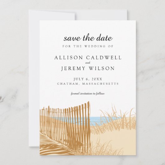 Beach Sand Dunes Wedding retten das Datum Save The Date (Vorderseite)