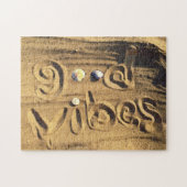 Beach Sand Foto Good Vibes Zitat Urlaub Moderne Puzzle (Horizontal)