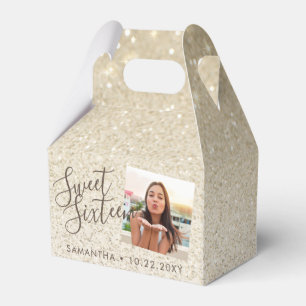 Beach Sand Glitzer Sweet 16 Geburtstag Foto Geschenkschachtel
