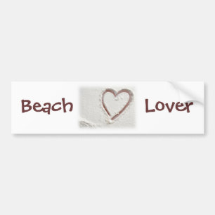 Beach Sand Heart Autoaufkleber
