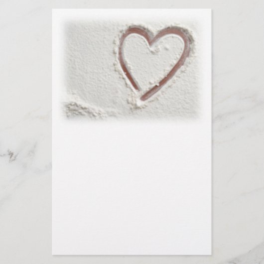 Beach Sand Heart Briefpapier (Vorderseite)
