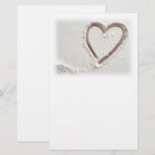 Beach Sand Heart Briefpapier (Vorne/Hinten)