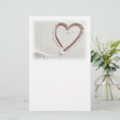 Beach Sand Heart Briefpapier (Stehend Vorderseite)