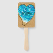 Beach Sand Heart Seashore Wedding Fächer (Rückseite)