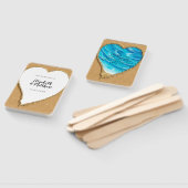 Beach Sand Heart Seashore Wedding Hand Fan Fächer (Non-assembled)