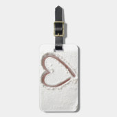 Beach Sand Heart Valentine Gepäckanhänger (Vorderseite vertikal)
