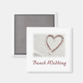 Beach Sand Heart Wedding Magnet (Vorderseite/Rückseite)