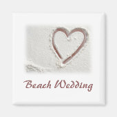 Beach Sand Heart Wedding Magnet (Vorne)