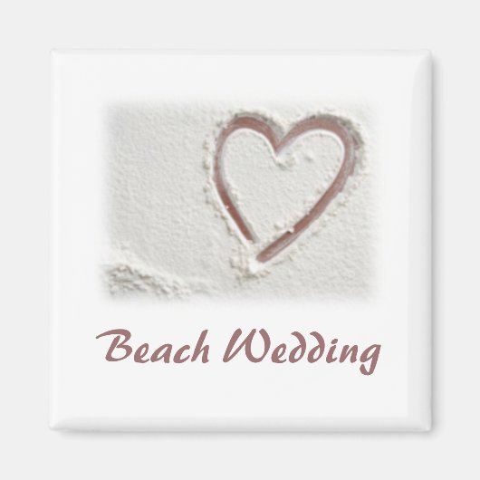 Beach Sand Heart Wedding Magnet (Vorne)