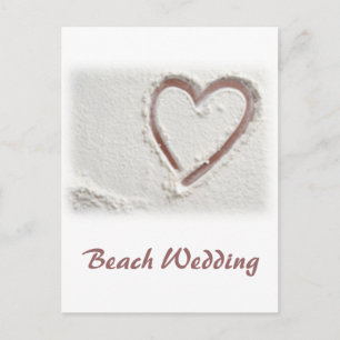 Beach Sand Heart Wedding Postkarte