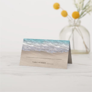 Beach Sand Hearts Elegante Tropical Moderne Hochze Platzkarte