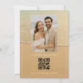 Beach Sand Hearts Tropical Photo QR Code Wedding Einladung (Rückseite)