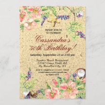 Beach Sand Muscheln Aquarellblume 50. Geburtstag