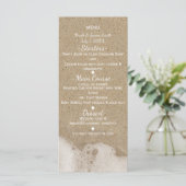 Beach Sand & Ocean Sea Water Wedding Menü Menükarte (Stehend Vorderseite)