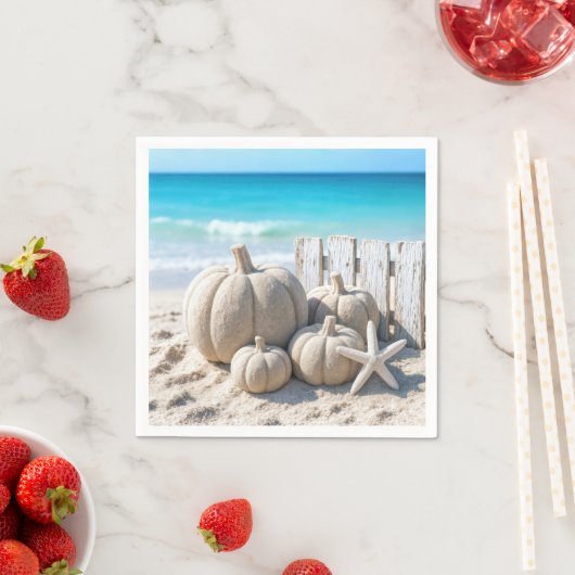 Beach Sand Pumpkins and Starfish Serviette (Beispiel)