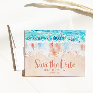 Beach Sand Save the Date Postcard Postkarte